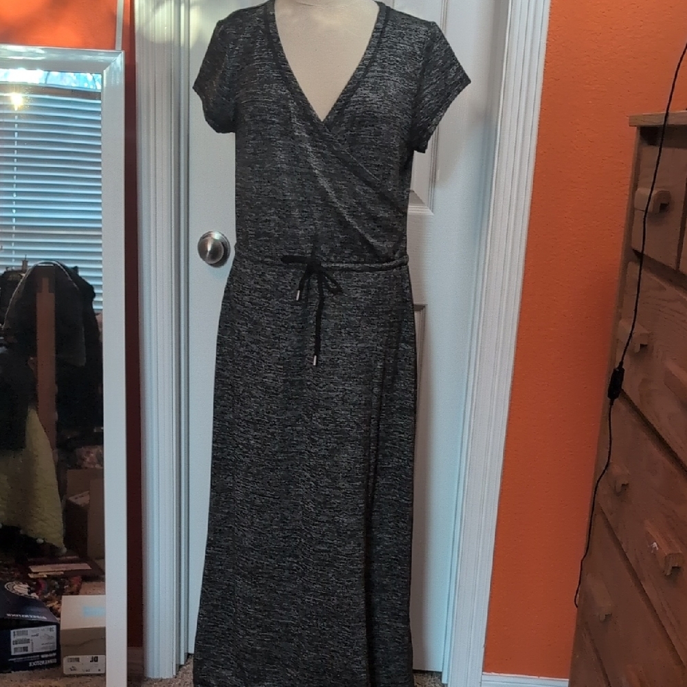 Talbots Charcoal V-Neck Maxi Dress